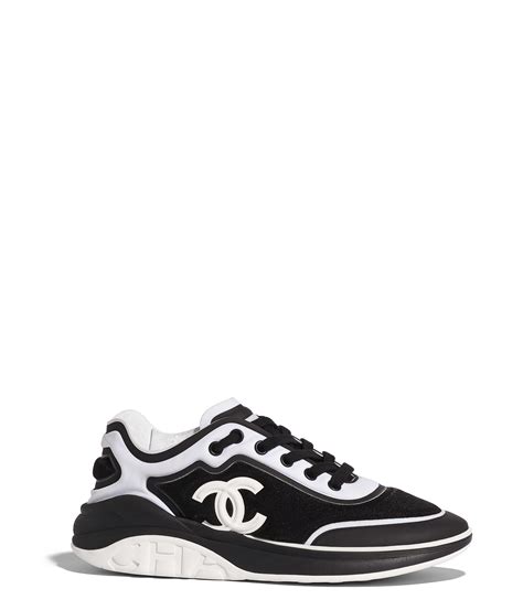 scarpe chanel con frange|Chanel black and white sneakers.